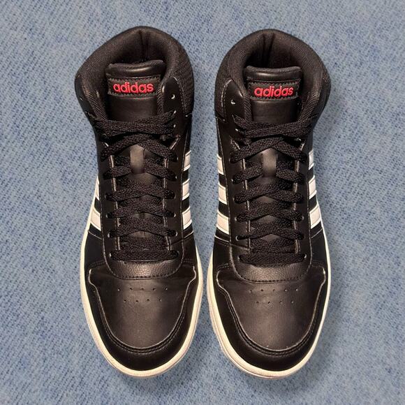 Adidas Hoops 2.0 Mid Men’s Black, White & Red Camo Sneakers - Size 7 - Picture 3 of 6